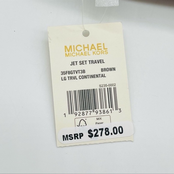 Michael Kors Large Continental Wallet Wristlet Brown Leather - Picture 7 of 8